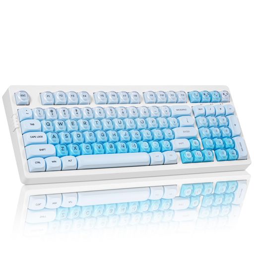 ZORNHER ZH980 ワイヤレスメカニカルキーボード 95% レイアウト ブルーカラー クリーミータイプ テンキー付き フルサイズ ホットスワップ対応 ゲーミングキーボード ジェリーキーキャップ リ…|りあんの通販