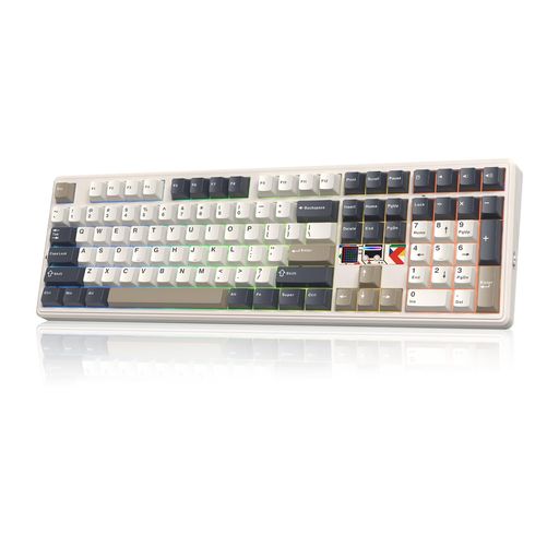 EPOMAKER x AULA F108 PRO V2 ワイヤレスメカニカルキーボード フルサイズ ピクセルディスプレイ搭載 潤滑済みスイッチ ホットスワップ対応 PBTキーキャップ 無線/BT/USB有線 10000mAhバッテリー RGB|りあんの通販