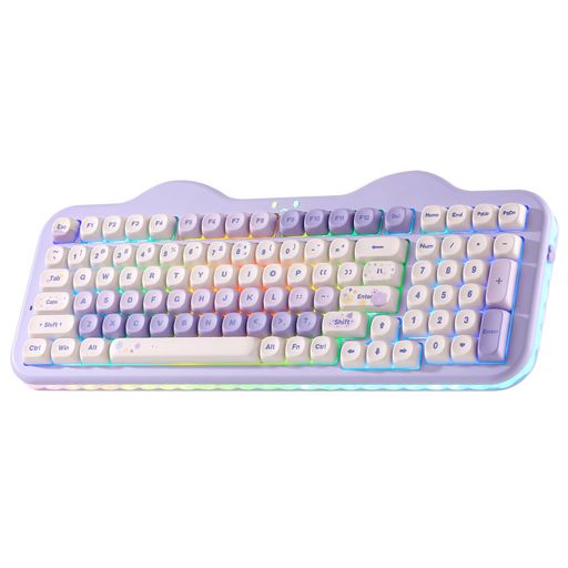 YUNZII C98 ワイヤレスメカニカルキーボードテンキー付き 99キー BT5.0/2.4GHz/USB-C ホットスワップ ガスケットマウント キーボード PBT MOAキーキャップ カスタムRGBバックライト搭載 可愛いケー…|りあんの通販