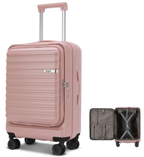 [Bargiotti] 旅行バッグ 向こう正面明けっ広げ 持ちはこび入れもの 取りひろげる役立つこと付き添い人 片食い違いチャック手合い キャリーバッグ ABS+パソコン 耐衝撃 静音 軽さ 日乃本キャスター (サクラ色, M大きさ, 75L大電気容量)