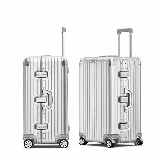 [DINGHANG] 旅行バッグ キャリーバッグ 持ちはこび入れもの オール軽銀アロイ 大型 静音 ダブルキャスター 耐衝撃 360度回転させる TSAローク積み上げる 軽銀アロイ上半身 旅する 商行為 出張 (M 大きさ(75L), …
