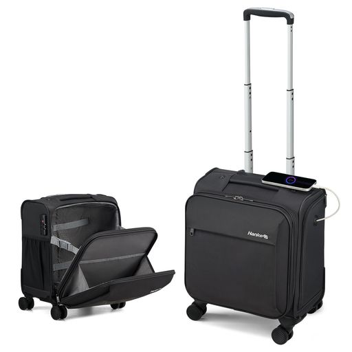 [Hanke] 旅行バッグ 機内持ち込み 小型 LCC相応う 120糎未満 持ちはこび入れもの SS大きさ 軽さ コインロッカー大きさ 33L ミニサイズ旅行バッグ 14 型 パソコン 相応う TSA 鍵を掛ける 静音 4 輪 商行為 1~2 泊用…