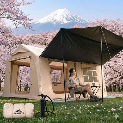 SENLEETO 大気圏円蓋 大型 10～12人用。10x13フート、インフレータブルホットタイプ。暖房器万力付き添い人、キャノピー付き添い人殴ること引きあげる式。飾り気の無い組み立てで4時節相応う、グランピングに…