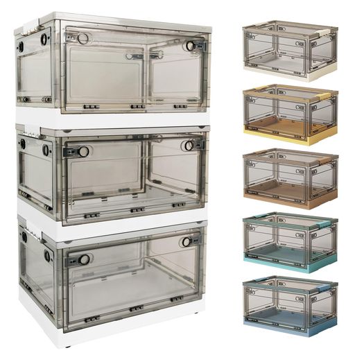 Hellozebra納めるボックス席折り畳み【澄み切った?全道のりから取り出せる?大電気容量85L/56L/40L】入れもの納めるケースコンテナボックス納める入れもの蓋付き添い人積み重ねキャスター付き添い人鍵を掛ける付き添い人精神的な統合飾り気の無い…