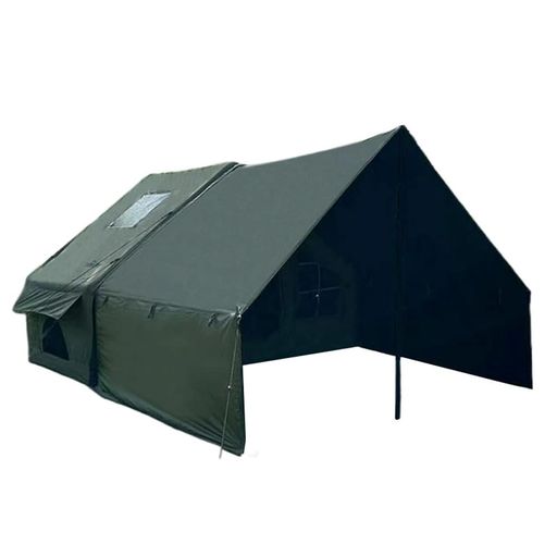 Fengzel Outdoor 棲み家形 インフレータブルテント 5-6人用 居心地好いたらしい 防雨 日よけ 身寄り合い棒 築き上げる 納める飾り気の無い 大面積タープ付き添い人 大気圏一こま キャンプテント (ミリタリー円蓋(大面積タープ…