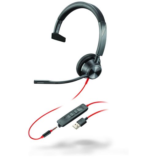 POLY(旧モデル) 有線ヘッドセット BLACKWIRE 3315 USB-A 接続 片耳用 ノイズキャンセリング|りあんの通販