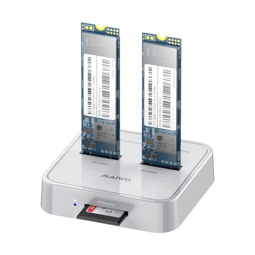 MAIWO K3016SD デュアルベイ外後ばらいハードドライブドッキングステーション USB3.1 GEN2 10Gbps M.2 SSDエンクロージャー SD Expressカードリーダーベース M.2 NVMe/SATA デュアルプロトコール SD
