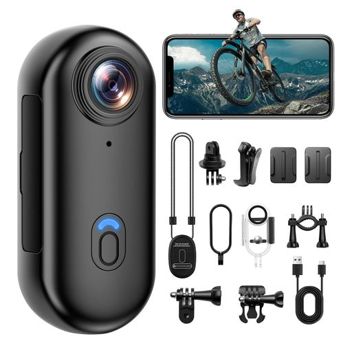 動き写真器 発声・映像録画役立つこと 携帯型Vlog camera ミニアクションカメラウェアラブル小型上半身写真器 蓄電池耐用年数150分 30m雨合羽(IPX8) Android/IOS相応う 1080P