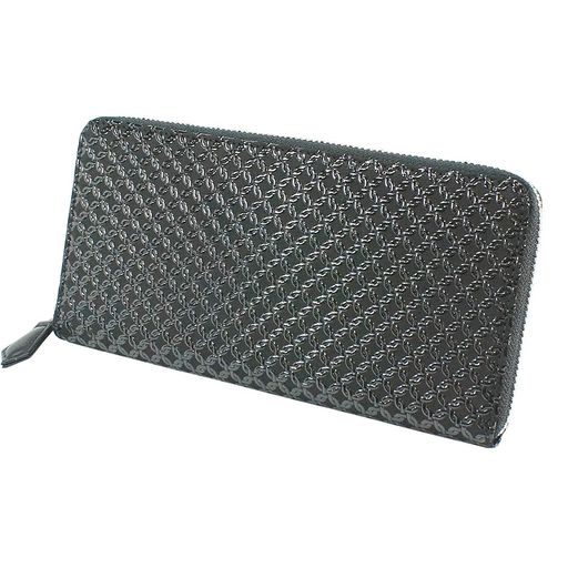 [印伝屋] 印伝 財布 長財布 束入Y ラウンドファスナー 小銭入れあり 鹿革 黒地x黒漆 輪繋ぎ小柄 2111-01-177｜りあんの通販 28,674円