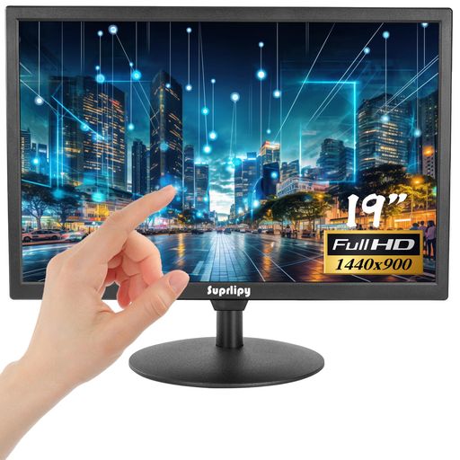 Suprlipy19インチタッチスクリーンモニター1440x900HDMIVGAAVUSBBNC相応う10尖んがり静電電気容量触れ合うTFTLED管する万覚え帳PCboxPS5/なおなお書き4SwitchPOS取り合わせ用