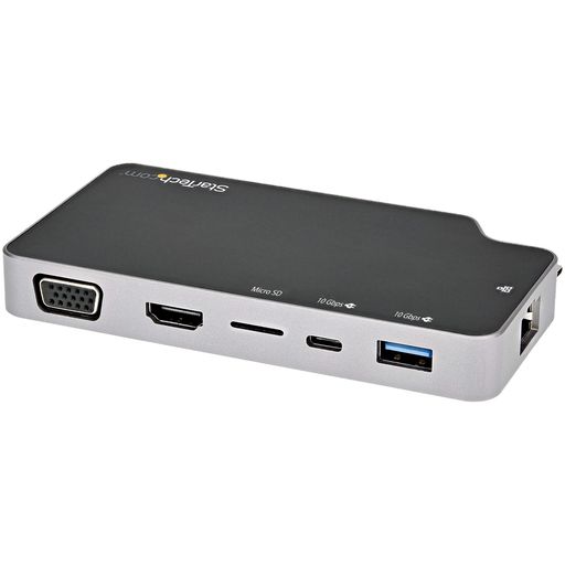 StarTech.comUSBマルチこしき/USB-C/1画面/4K30HzHDMI/VGA/100WPD/ローカルエリアネットワーク/mSD
