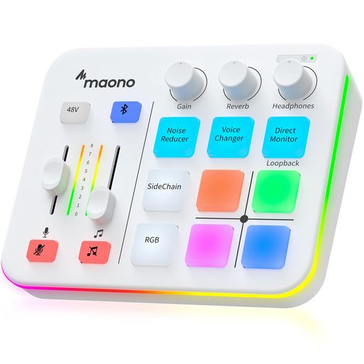 MAONO ゲーミングオーディオミキサー オーディオインターフェース ミュート ボイスチェンジャー リバーブ PC/スマホ/マイク/ヘッドホン対応 オーディオミキサー ゲーム用 配信 ポッドキャ&hellip;｜りあんの通販