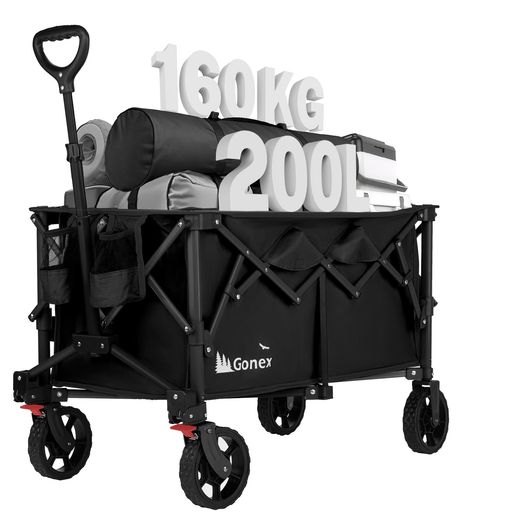 Gonex携帯型手押し車大静電容量200L高耐荷重160kg持ちはこび手押し車折りたたみキャリーカートアウトドアキャンプレジャー自主独往式納めるつり銭難民キャンプ競技大会など