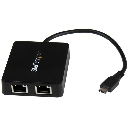 StarTech.comUSB-C繋ぎ合わせる2ポートギガビット有線ローカルエリアネットワーク取り替えっこアダプターUSB3.0A界面x1付き添い人USBType-C(雄)-2xRJ45(刃針)US1GC301金2R