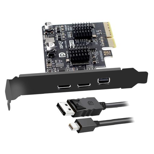 CYPCI-EExpress4x\u0026MiniDisplayport1.4インプットからデュアル10GbpsUSB3.1Type-CUSB-C\u00264K60hz最終生産物事務机とっ始めグラフィクス取りひろげる歌留多アダプタASM3142