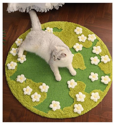 HomiePettie猫用爪とぎ引っ敷き人と愛玩動物共用密集して生まれながら草木剣麻製猫手あそび身寄り用引っ敷き小戸型当て嵌める調度品と長いすの保護すること屑が出にくいルーラル地域風花柄デザインレトロファッションテディフ…