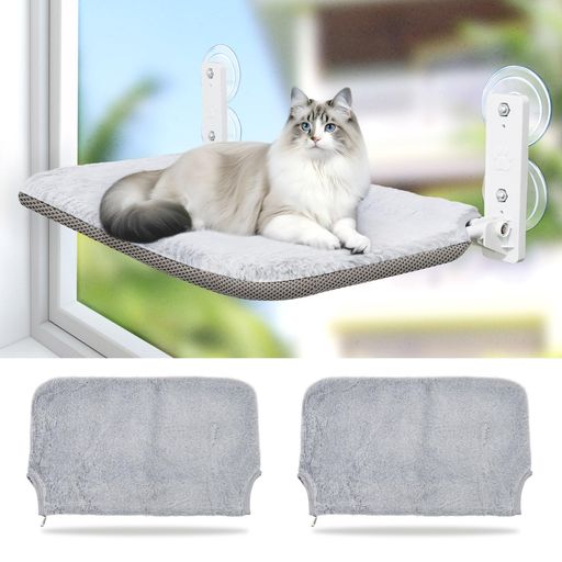 猫窓寝台ねこ寝台猫ハンモック折畳み式吸盤猫窓用ハンモック猫窓寝台窓用愛玩動物寝台ねこキャットマット窓際引っ敷きメッシュ原料品プードル毛革両面当て嵌めるオール時期日向ぼっこ…