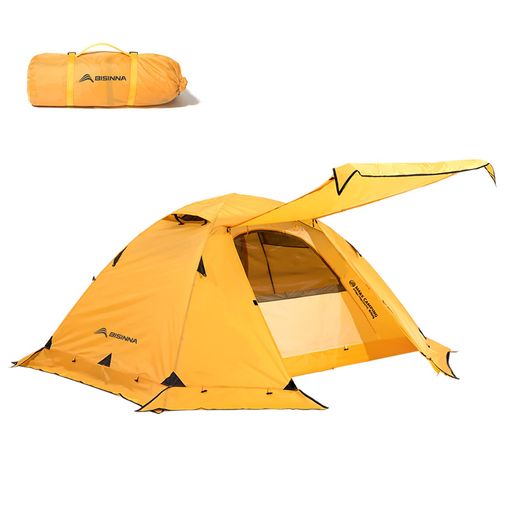 BISINNA テント 1人用 2人用 4シーズン 冬用テント キャンプ アウトドア スカート付き ツーリングドーム 広い前室 夏 防風 防寒 3000mm耐水圧 収納袋付き コンパクト メッシュ窓 ソロ 軽量 二重&hellip;｜りあんの通販