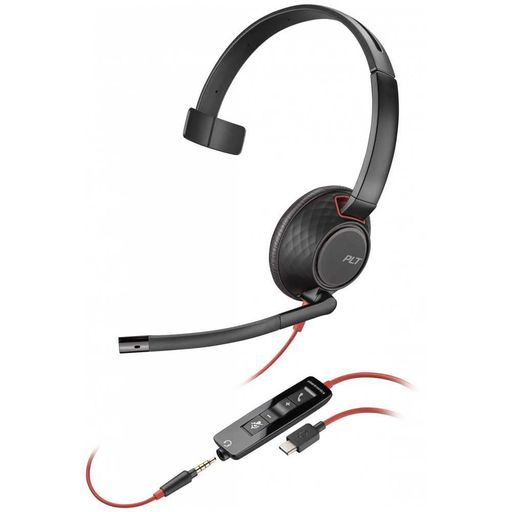 Poly(旧モデル) 有線ヘッドセット BlackWire 5210 USB-C 接続 片耳用 ノイズキャンセリング|りあんの通販