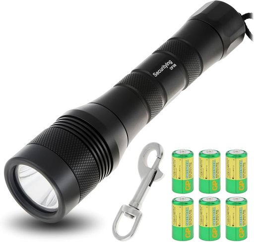 SecurityIng DF08 ダイビングライト 1050ルーメン 明るい U4 LED 水中ライト IPX-8防水 水中150M 6500K 1つ点灯モード ダイビング・ナイトダイビング・スキューバダイビングライト|りあんの通販
