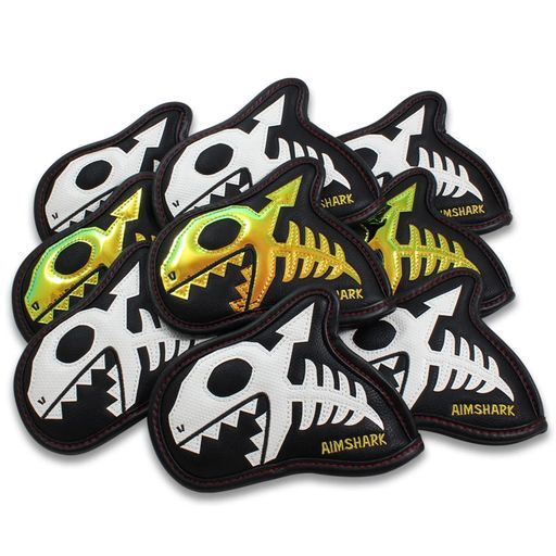 AIMSHARK スカル_シャークゴルフアイアンカバー/1個または9平和条約仕かける/ゴルフ上端取りまかなう/ゴルフ野球クラブ取りまかなう(スカル_アイアン9個仕かける白いこと)