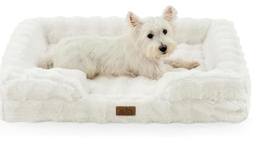 COZYKISS犬臥榻整形外科学受け支える付き添い人体圧分散老犬介護用ソフトファーリング原料品中型小型犬相応うペットソファボルスターデザイン雨合羽上張り上滑り打ち切り根もと洗える脱着取りまかなう(ベージュ…