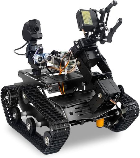 XiaoRGEEKかっこ良い無線LAN人造人間一揃いの道具RaspberryPi5用、4DOFロボットアームトラックタンクシャーシロボットカー固定ディスク写真機付き添い人超音波赤外線センサープログラミングプロジェクト、リモート短篇小説…