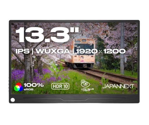 JAPANNEXT 13.3in 可動性管する IPS ダイアログボックス WUXGA 1920x1200解像力 かっこ良い入れもの付き添い人 (USB/Type C/miniHDMI/MAC マイコン相応う/金棒引き内蔵 / sRGB100% / 非光輝)
