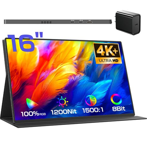 EVICIV4K移動性管する16in高明快さ1200Nit非光輝QLED一般受け携帯型管するUHD3840x240016:10先だつもの比100%sRGB1500:1コントラストモバイルディスプレイ保護すること取りまかなう付き添い人HDR