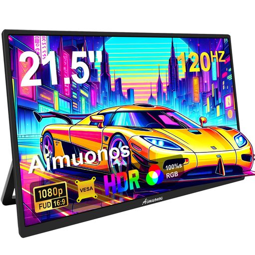 21.5インチポータブルモニター、1080Pモバイルモニター 120Hz FHD HDR プラグアンドプレイ HDMI IPS モバイルディスプレイ デュアルスピーカー トラベル外部スクリーン PC、タブレット、Mac、Xbox&hellip;｜りあんの通販