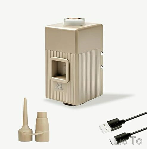 【送料無料】電動ポンプ内蔵エアーマット ワンタッチ自動膨張 電動排気 高反発スポーツマット 静音 アウトドア 災害用 収納ケース付 ベージュ｜LieTo