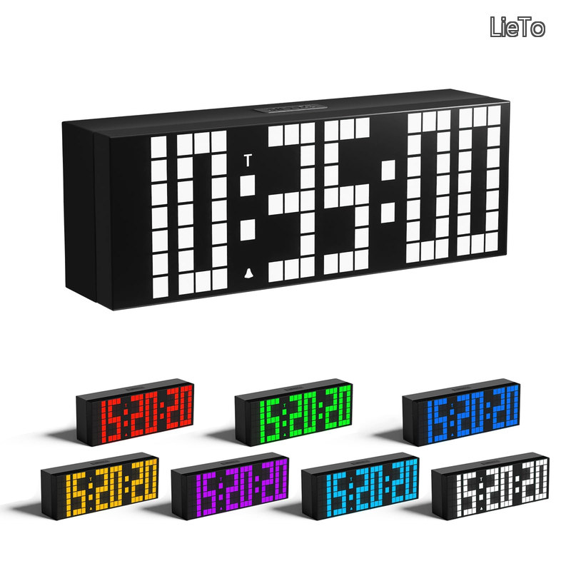 【貨物輸送無料】デジタル目ざまし時計時辰儀 LED時辰儀 2inデジタル 7色オプション 明るさ調節する能力のある 遠隔操作付き添い人カウントダウン時辰儀 暦と体温書きあらわす 寝部屋用学習机時辰儀