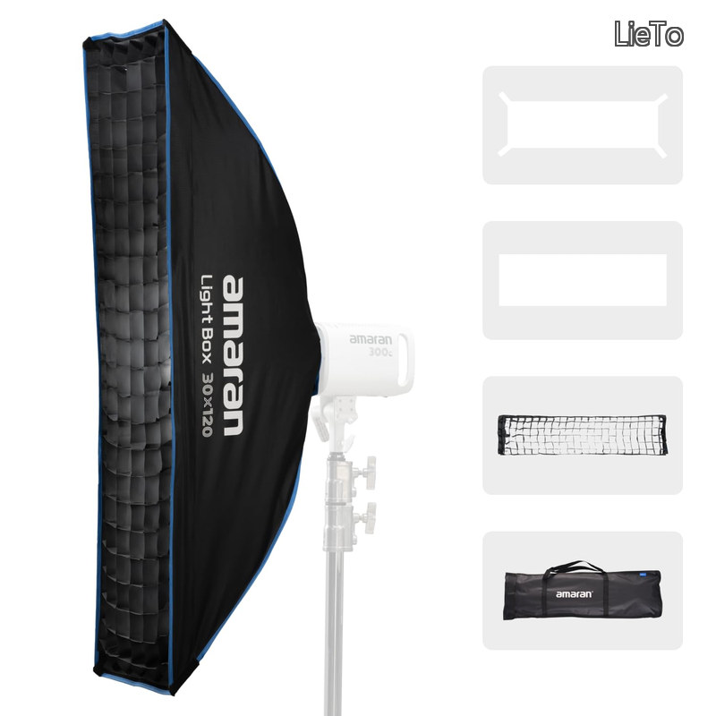 【送料無料】Light Box 30x120 | 30x120cm狭長矩形ソフトボックス | Bowensマウント対応 | 広い照射面積をカバー | 1秒で設置、携帯用バッグ付属|LieTo