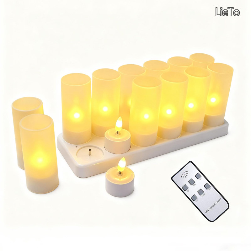 【貨物輸送無料】申し受ける式 LED蝋燭 揺らめく炎 12個セットミニキャンドルリモコンリアル 晴れ晴れしい 無香 ろうそく点火装置 紅茶点火装置癒し介護ホーム飾りつけ 室内