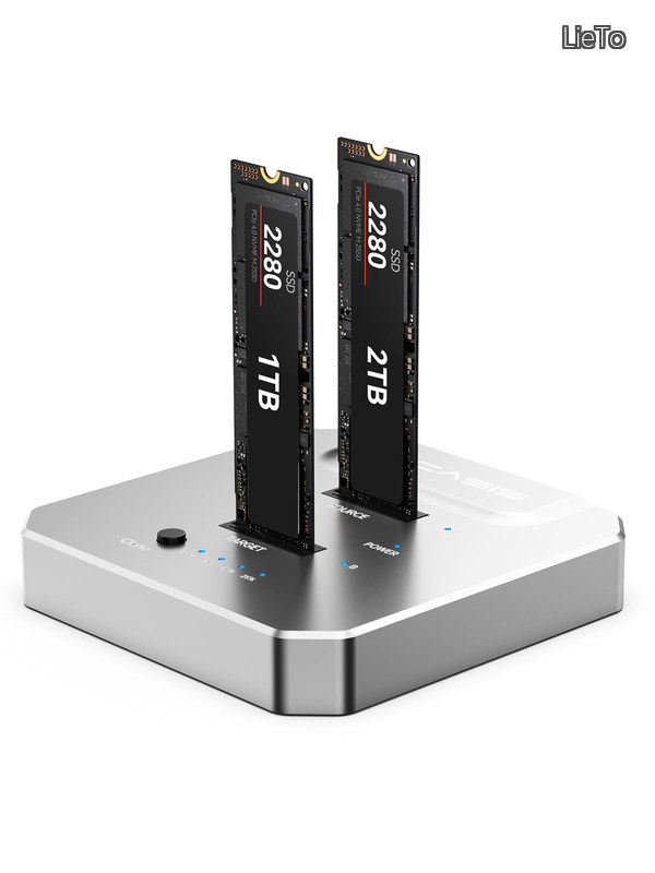 【貨物輸送無料】20Gbps M.2 NVMe ssd 入れもの デュアルベイオフラインデュプリケーター積み上げる ssd クローン 軽銀製放熱筐体、ssd クローン m.2クローン