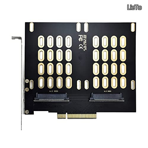 【送料無料】デュアル 2X U.2 SFF-8639 SSD - PCIE Express 3.0 Gen3 X8 X16 RAID カード VROC Raid0 ハイパーアダプター｜LieTo