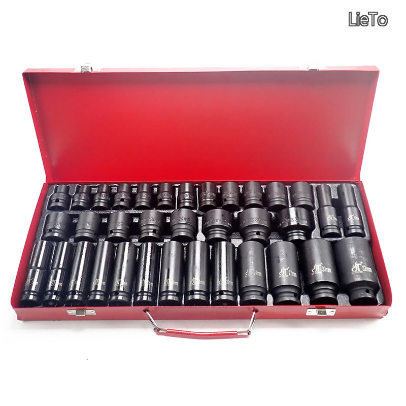 【送料無料】classy インパクトソケットセット 35個 12.7 六角 収納ケース付き 1/2" 12.7mm ディープ ビット ショート 【耐食?耐摩耗 リン酸塩皮膜処理】 整備｜LieTo
