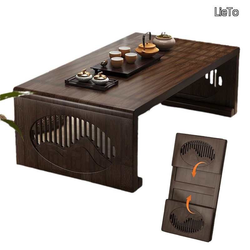 【送料無料】ローテーブル 座卓 折りたたみ ローテーブル 幅80cm 畳の茶卓 組み立て不要|LieTo