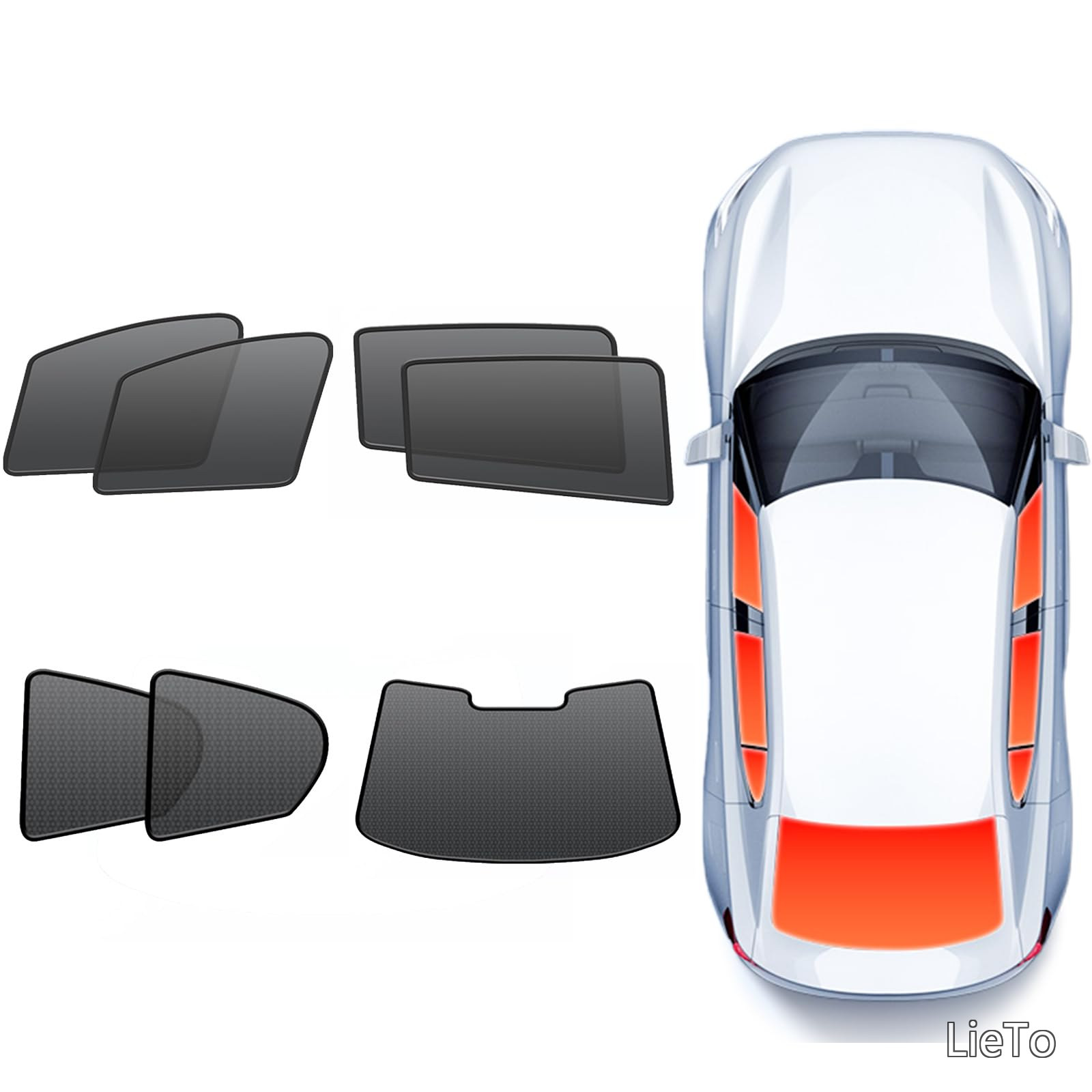 【送料無料】タウンエース Town Ace 2022年-現行 車用サンシェード 磁石貼付 車窓日よけ 車中泊 車種専用設計 暑さ対策 虫除け 仮眠 サンシェード 日焼け防止 サンシェード 車用 カーテン盗難防止 (7枚セット)｜LieTo