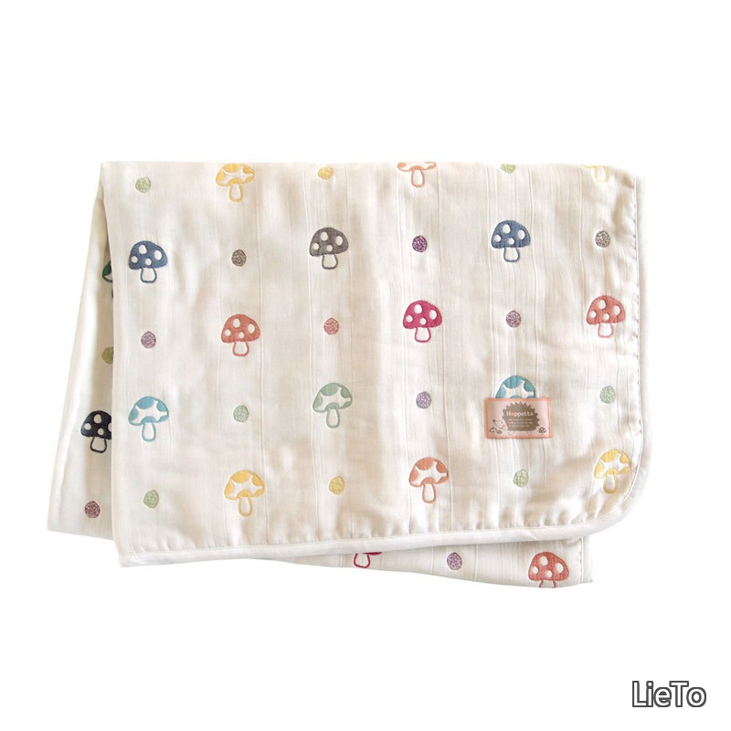 【送料無料】- Hoppetta ふくふくガーゼ(6重ガーゼ)ケット コットン100% champignon LLサイズ 140&times;200cm 5280｜LieTo