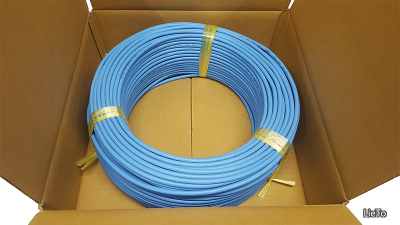 【送料無料】高性能ギガビット伝送対応LANケーブル (Cat6) 100m巻(水色) 0.5 - 4P NSGDT6 (SB) (100)|LieTo
