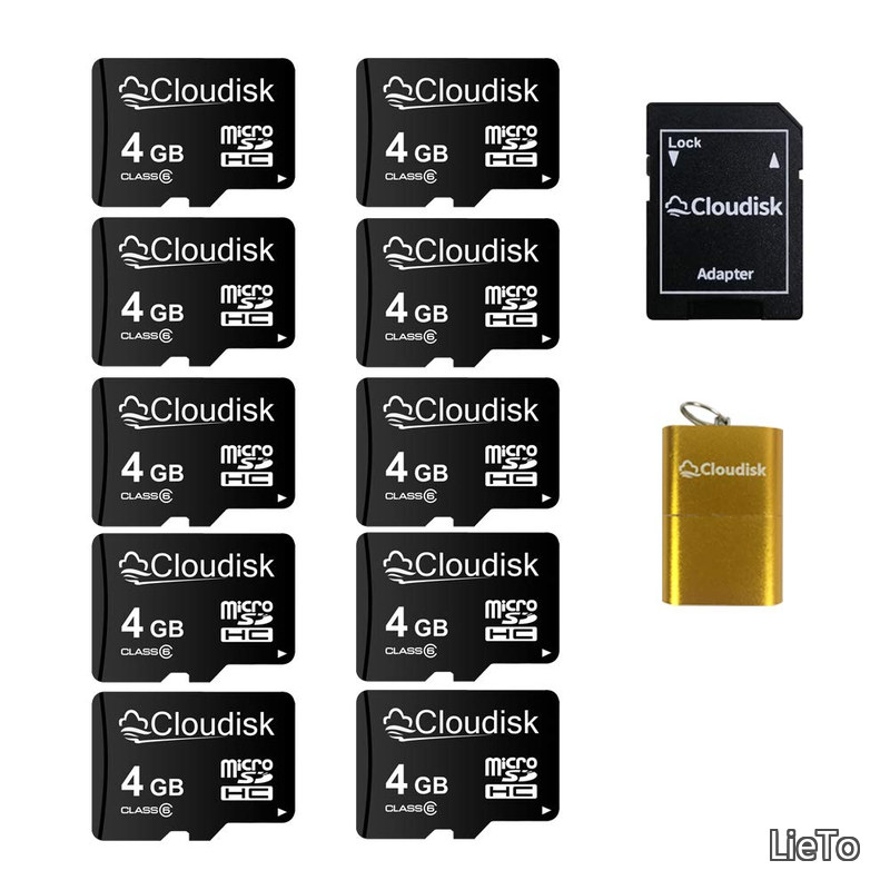 【送料無料】SDカード4 GB フラッシュカード クラス6 Micro SDHC、SDアダプタ、カードリーダー（4 GB）｜LieTo