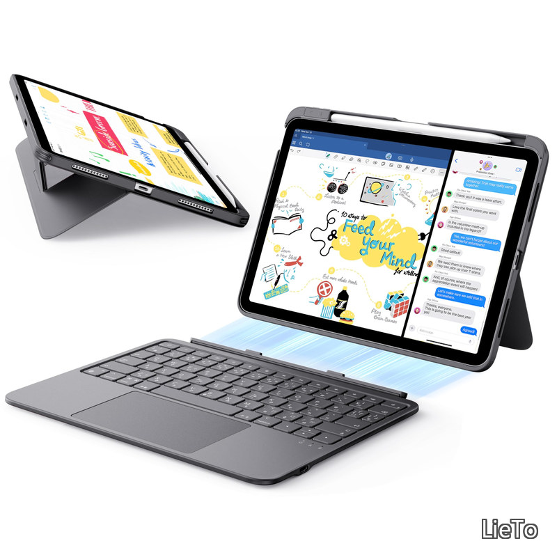 【送料無料】iPad 第11世代(A16 2025)/第10世代 Flex キーボードケース、iPad 10.9 用超軽量マグネット着脱式キーボード、書き込み/表示モード付き、大型精密トラックパッド、ダークグレー、日本語版｜LieTo 8,559円