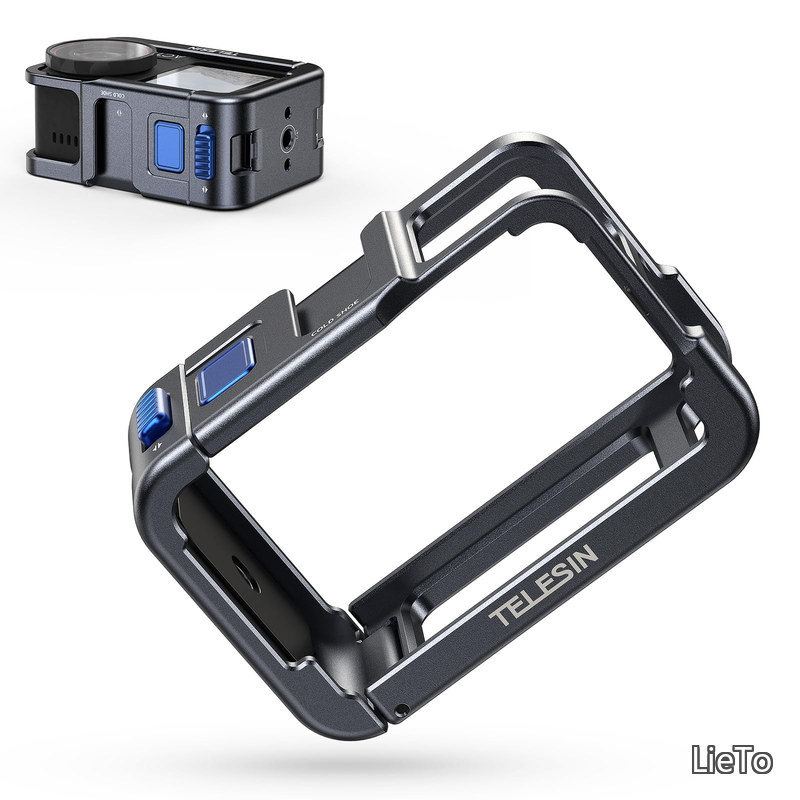 【送料無料】DJI Action 5 Pro/4/3 用 カメラケージ 横撮り 縦撮り 超軽量 アルミ合金製 カメラ保護ケース クイックリリース コールドシューマウント付き アクションカメラ用 アクセサリー （ガンメタルグレー）｜LieTo