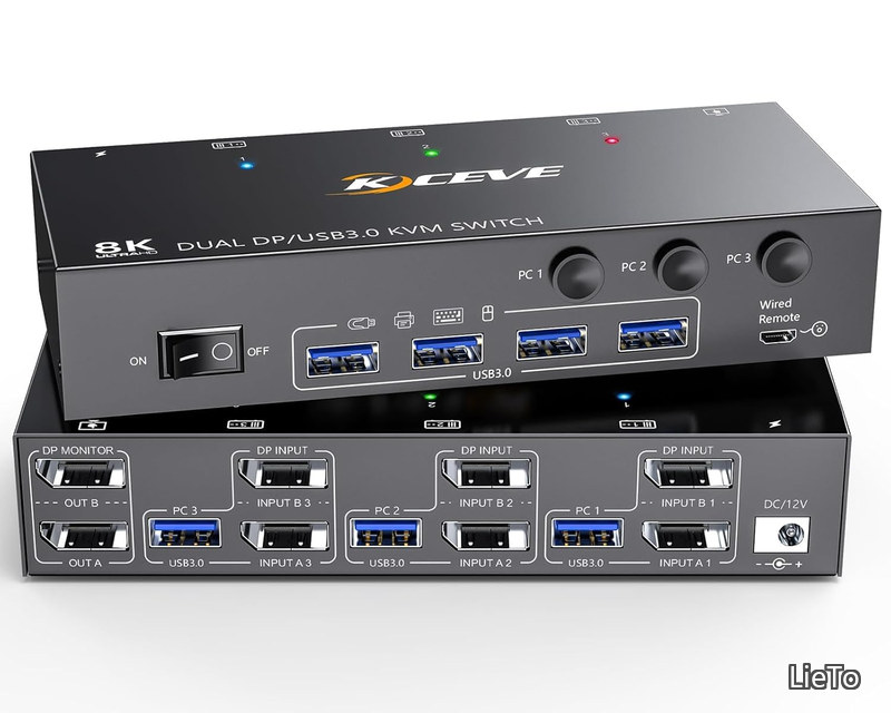 【貨物輸送無料】8K@30サイクル USB3.0 KVMうつり変わり器 3インプット2最終生産物、銀鏡/押しひろげる流行り物 (2 DP界面マイコン) KVM Switch KVM取り替えっこ マイコン3台と管する2台相応う 鍵盤、二十日鼠を3マイコンで分かち合う １番ウッド不必要 飾り気の無いに繋ぎ合わせる 手元取り替えっこ付き添い人(8K@30サイクル/4K@144サイクル)