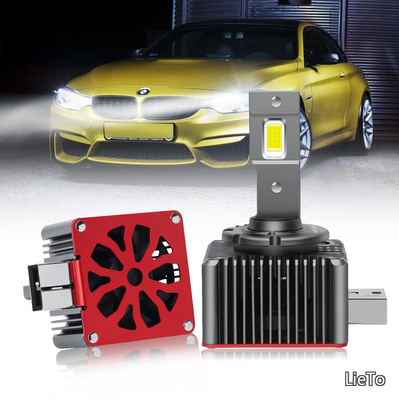 【送料無料】D1S LED バルブ LEDヘッドライト 車検対応 純正同形状 ポン付け HIDをLED化 BMW ベンツ 12V/24V車対応 35W 11600LM ホワイト 配線レス アダプティブ干渉無し キャンセラー内蔵 ノイズ対策 HIDバルブを超えた明るさ 純正HIDバラストと接続 日本語取説付き 2本入り｜LieTo