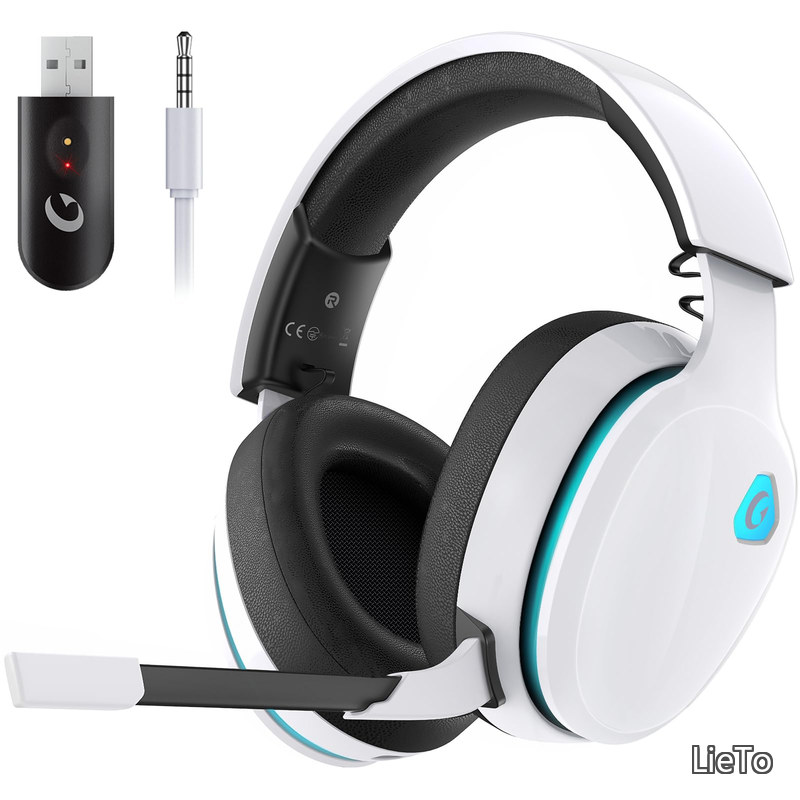 【送料無料】ワイヤレス【2.4GUSBアダプター /Bluetooth 5.3/有線 3WAY接続】 PS5 PS4 PC Switch スマートフォン xboxone 対応ヘッドフォン 50MMドライバー 低遅延 40H再生ヘッドホン 無線 Gvyugke CT300 マイク付き (ホワイト)｜LieTo
