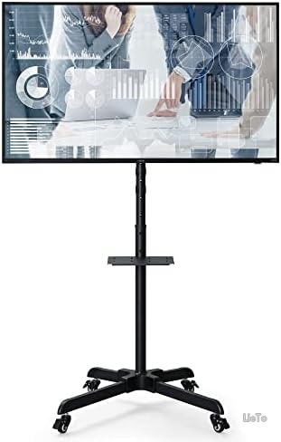 【送料無料】【32-55型対応】移動式テレビスタンド 高さ調節可 棚付き テレビ台 モニタースタンド ディスプレイスタンド ブラック｜LieTo
