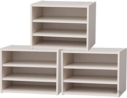 【送料無料】収納ボックス 3個セット 40&times;28.7&times;30.5cm オフホワイト 耐荷重10kg おしゃれ 組立簡単｜LieTo