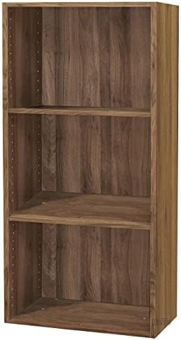 【送料無料】簡単組立て ボックス 収納 ワイド3段 ミドルブラウン 幅61.6cm 高さ124.7cm パーチクルボード 約16.34kg 1年保証 組立5分 おしゃれ リビング 大容量｜LieTo